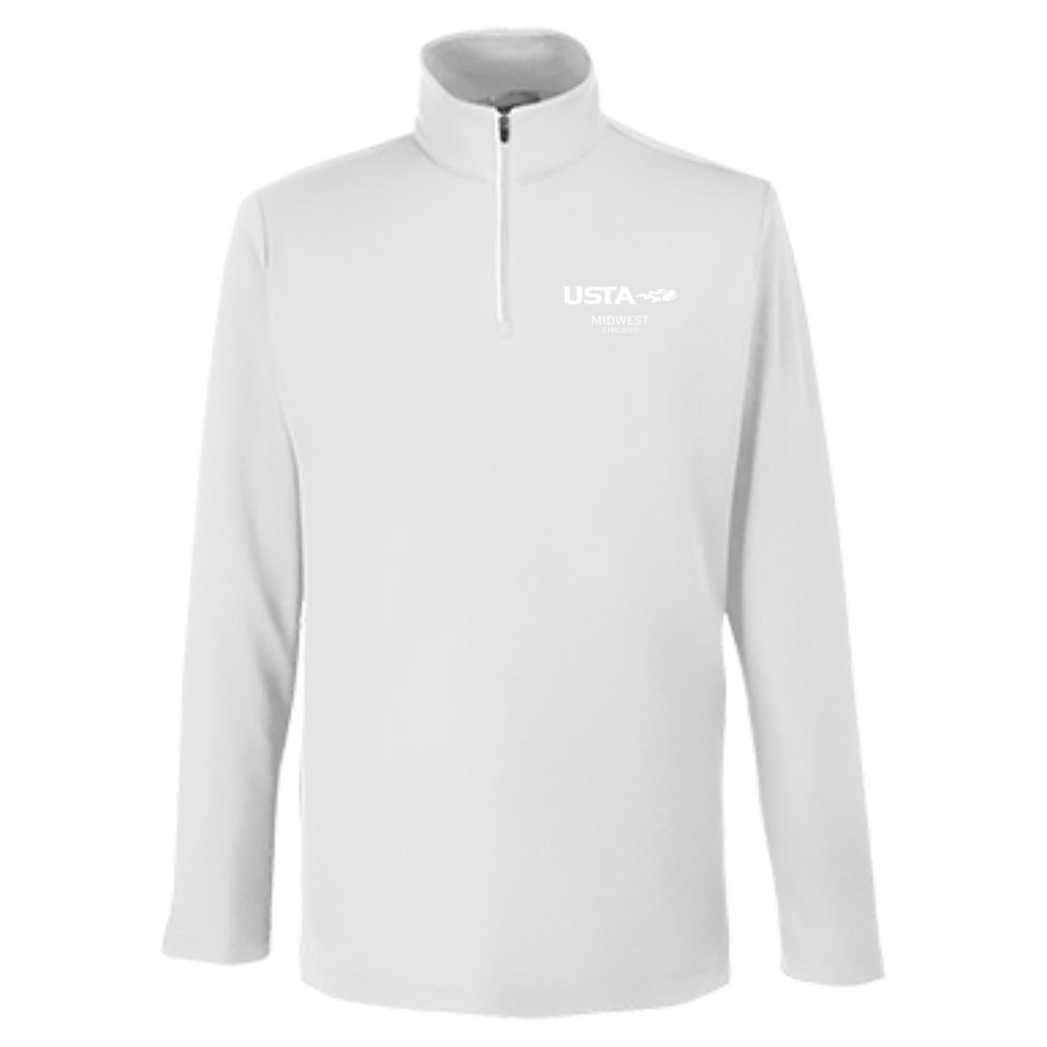 League Captain/USTA Double Logo Men's Performance 1/4 ZipFusion ChromaSoft Pique Quarter Zip
