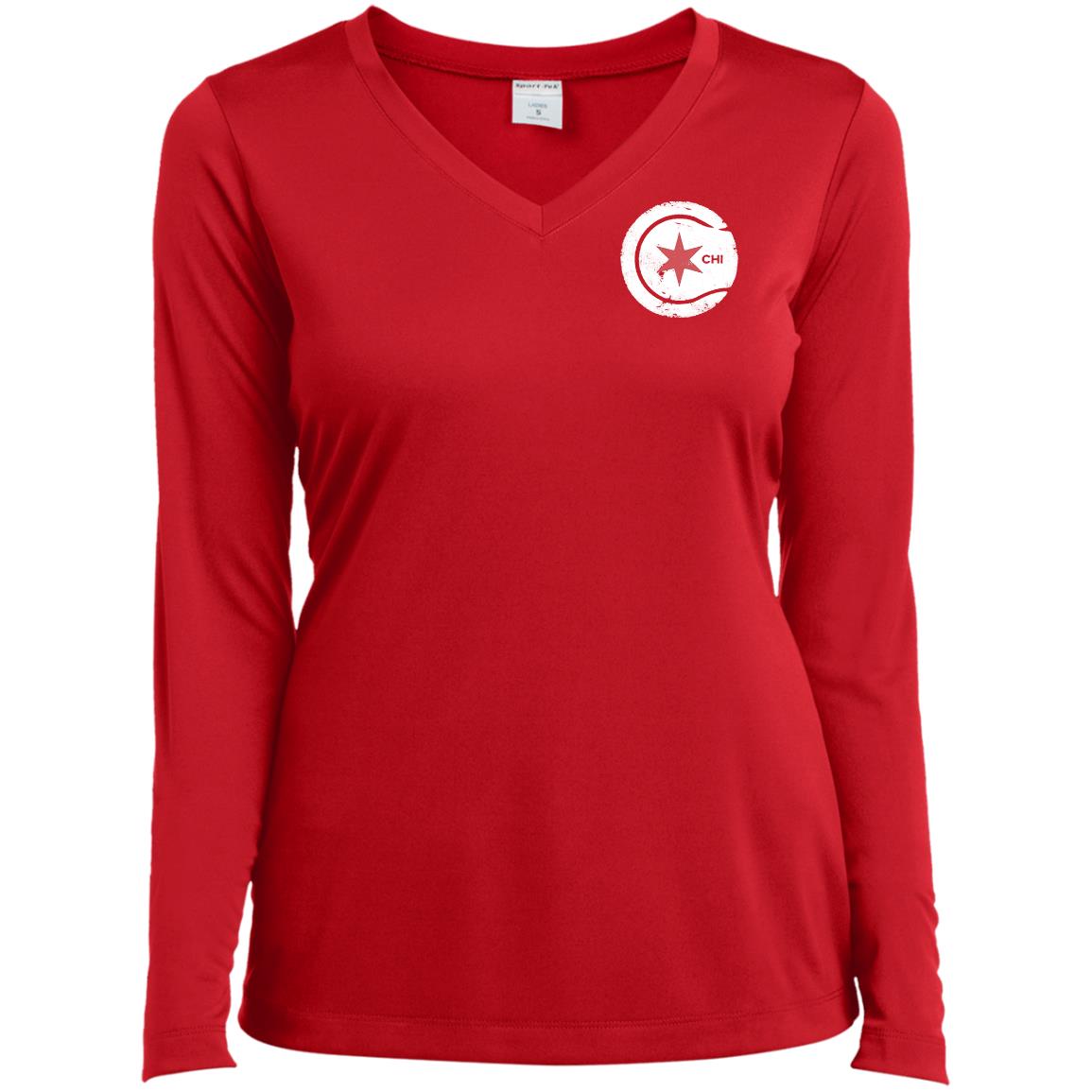 Chicago Star Ladies’ Long Sleeve Performance V-Neck Tee