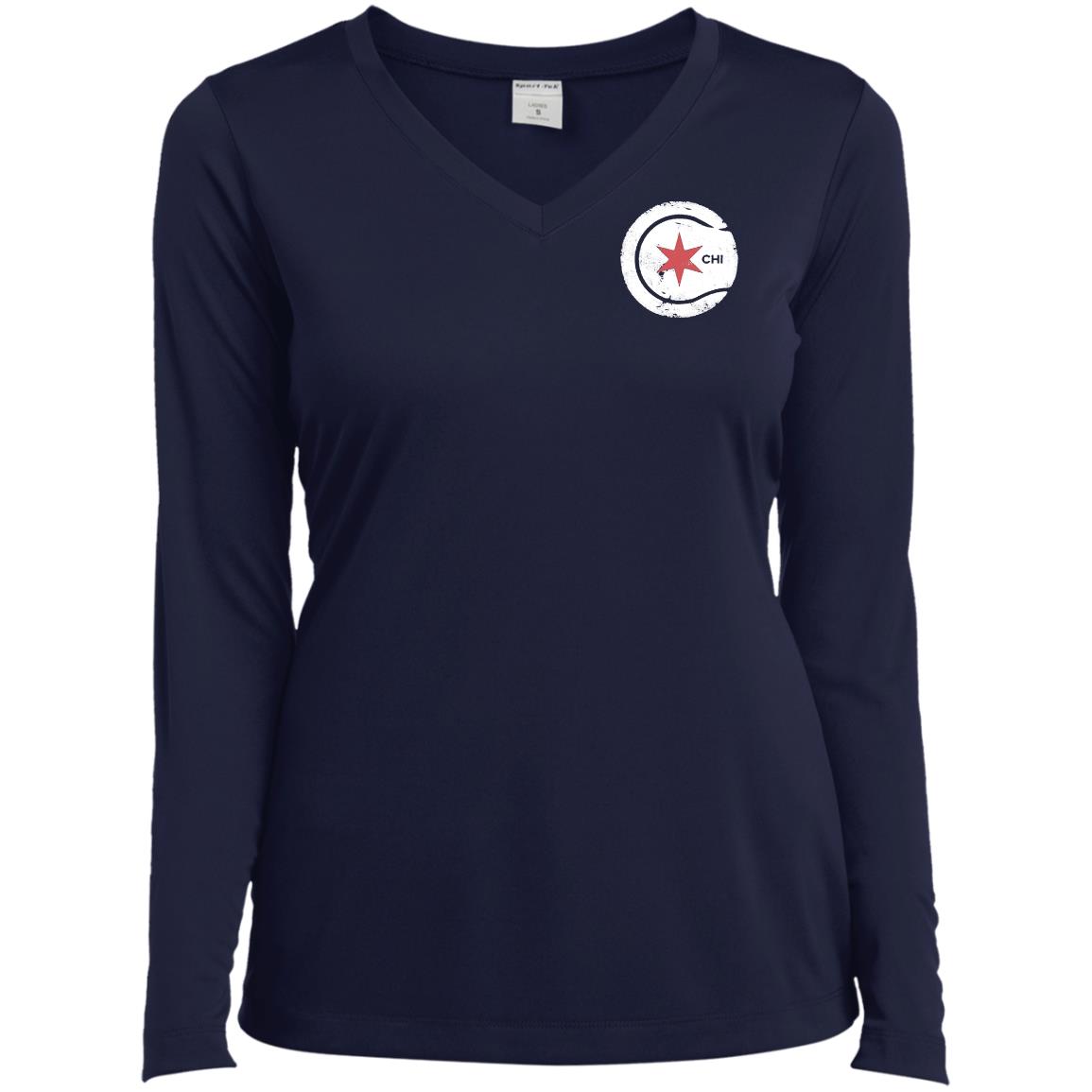 Chicago Star Ladies’ Long Sleeve Performance V-Neck Tee